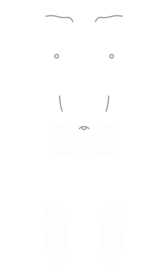 Human body outline showing injection sites as abdomen and thighs